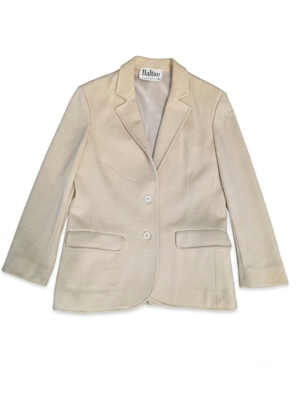 Vtg Dalton Virgin Wool Blazer Jacket Cream Ivory 2 Button Preppy Dark Academia 8